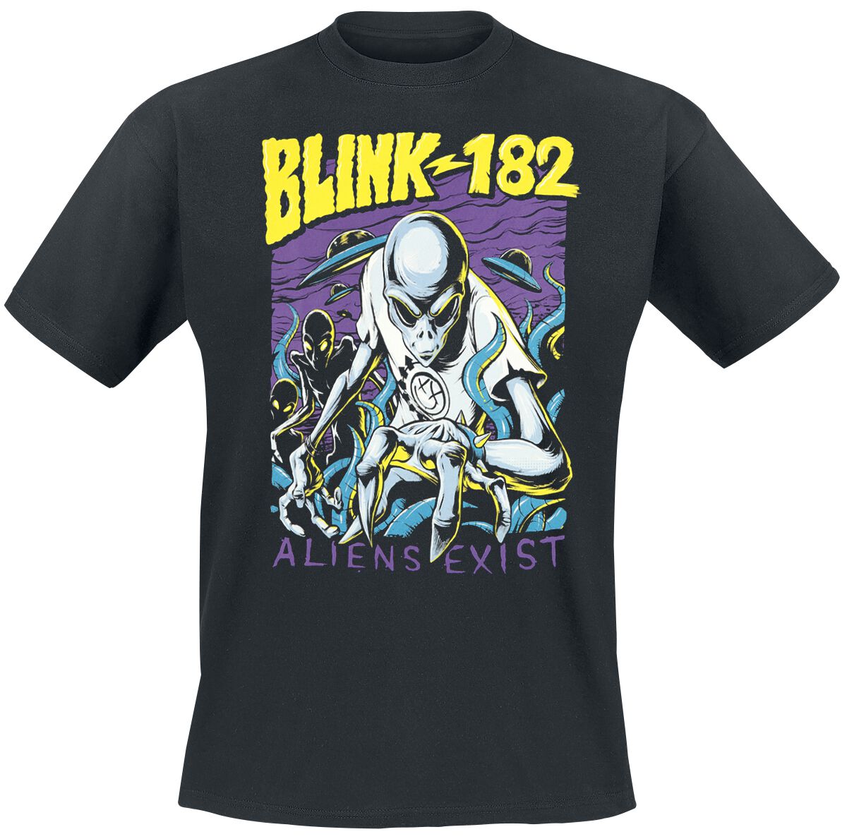 Blink 182 T-Shirt - Aliens Exist - M to XXL - for Men - black - 100% cotton T-Shirts Band Merchandise