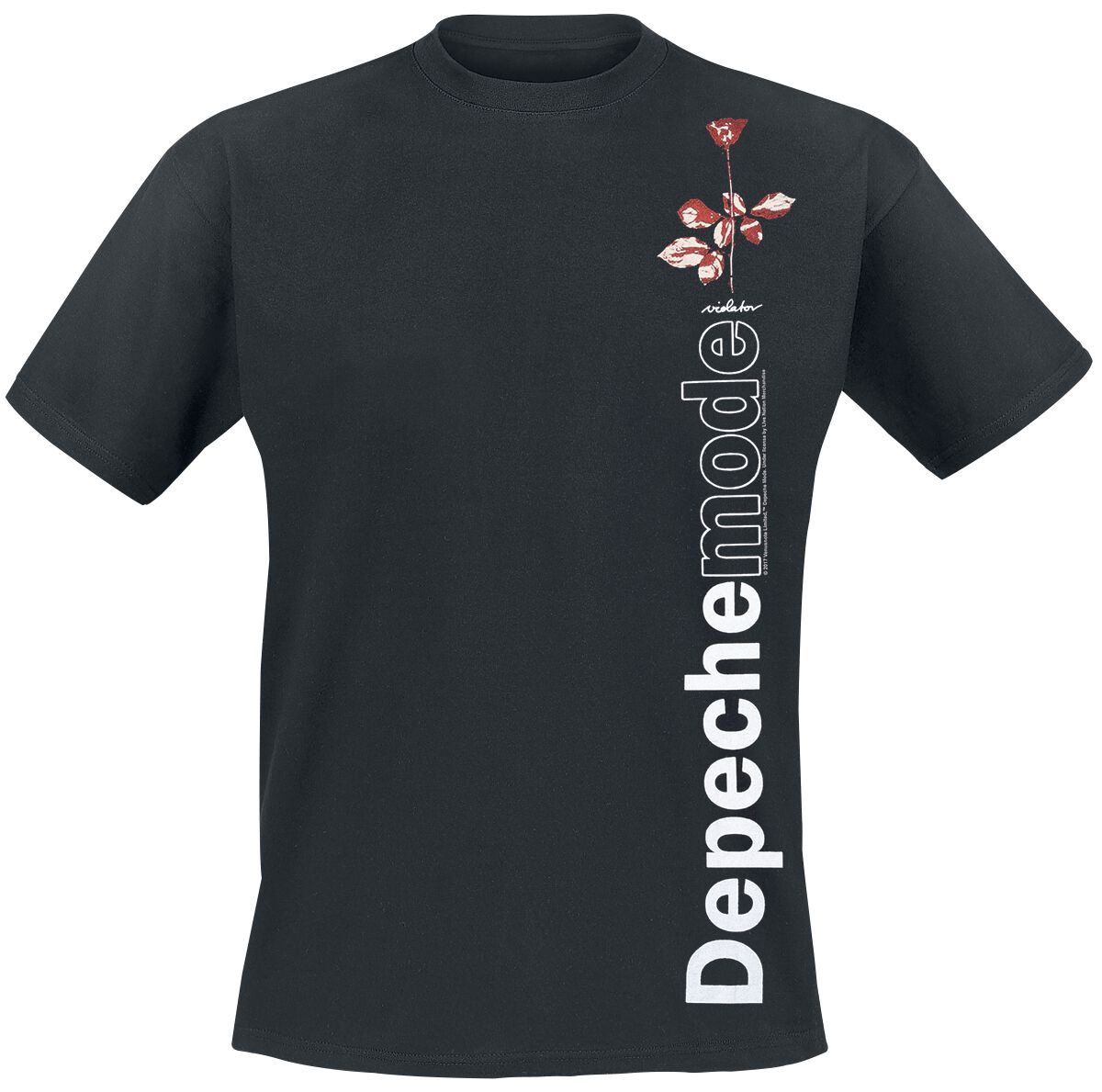 Depeche Mode T-Shirt - Violator Side Rose - S to XXL - for Men - black - 100% cotton T-Shirts Band Merchandise