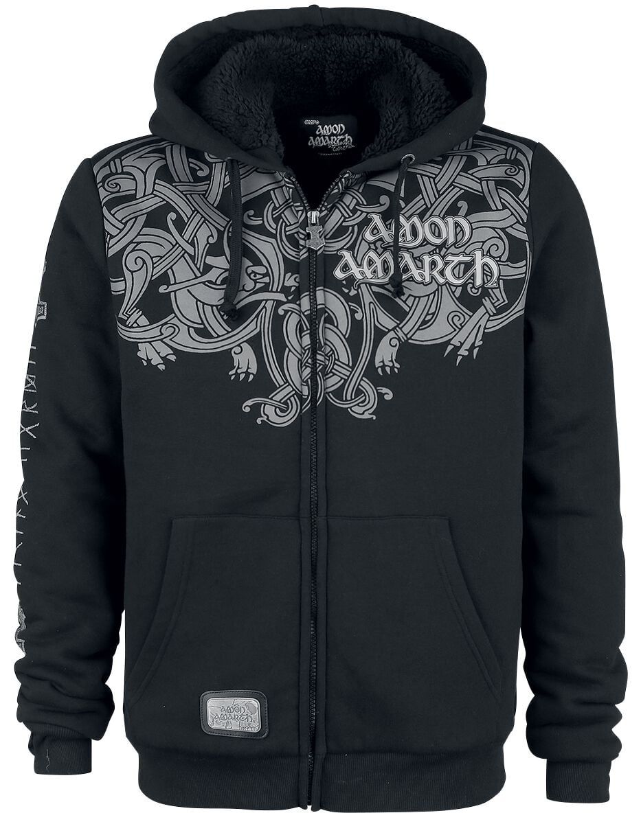 Amon Amarth Hooded zip - EMP Signature Collection - L to XXL - for Men - black - 70% cotton, 30% polyester Hooded sweaters & -jackets Band Merchandise