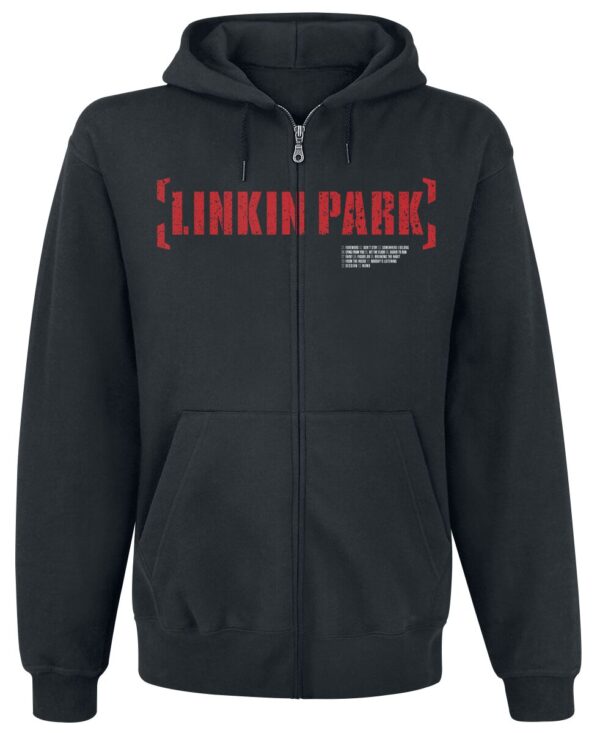 Linkin Park Hooded zip - Meteora Red - M to XXL - for Men - black - 70% cotton, 30% polyester Hooded sweaters & -jackets Band Merchandise - Image 1