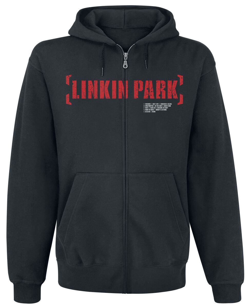 Linkin Park Hooded zip - Meteora Red - M to XXL - for Men - black - 70% cotton, 30% polyester Hooded sweaters & -jackets Band Merchandise