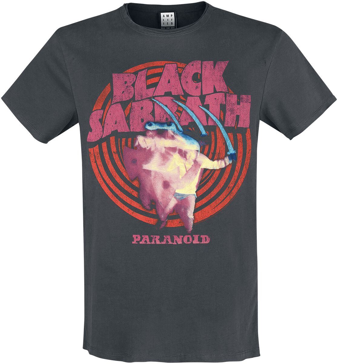 Black Sabbath T-Shirt - Amplified Collection - Paranoid - S to 3XL - for Men - charcoal - 100% cotton T-Shirts Band Merchandise