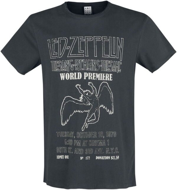Led Zeppelin T-Shirt - Amplified Collection - Remains The Same - M to XXL - for Men - charcoal - 100% cotton T-Shirts Band Merchandise