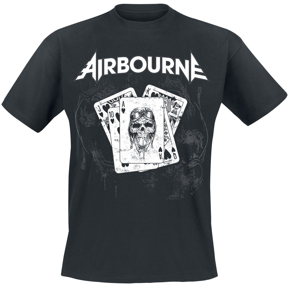 Airbourne T-Shirt - Playing Cards - M to XXL - for Men - black - 100% cotton T-Shirts Band Merchandise