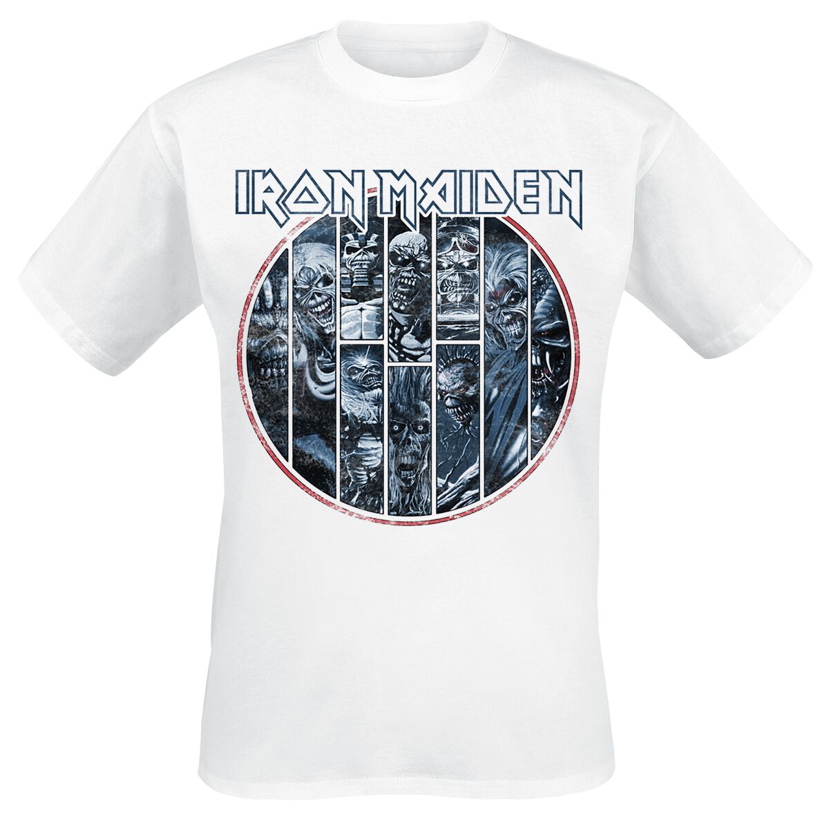 Iron Maiden T-Shirt - Ten Circles Eddie - S to XXL - for Men - white - 100% cotton T-Shirts Band Merchandise