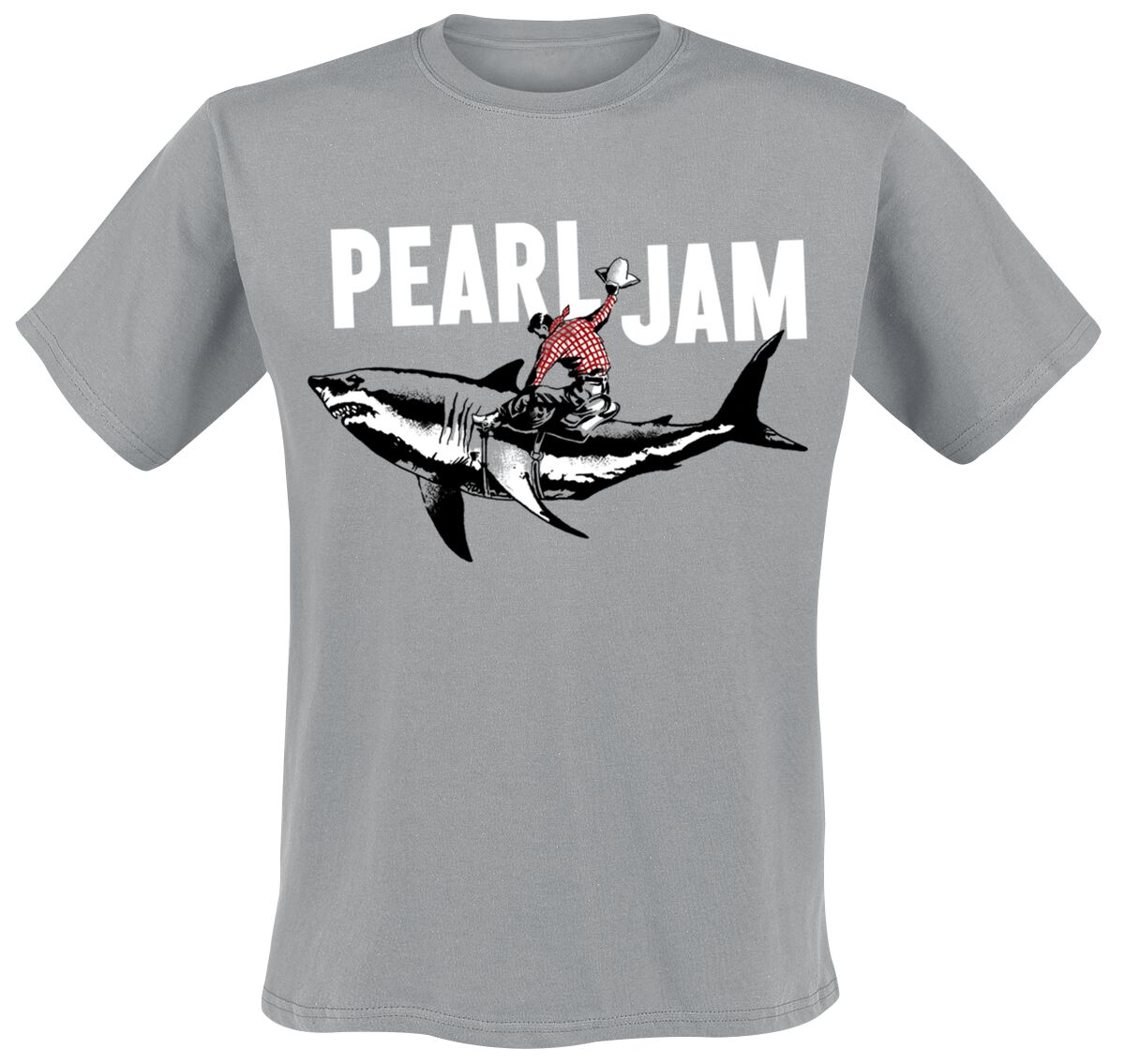 Pearl Jam T-Shirt - Shark Cowboy - S to XXL - for Men - grey - 100% cotton T-Shirts Band Merchandise