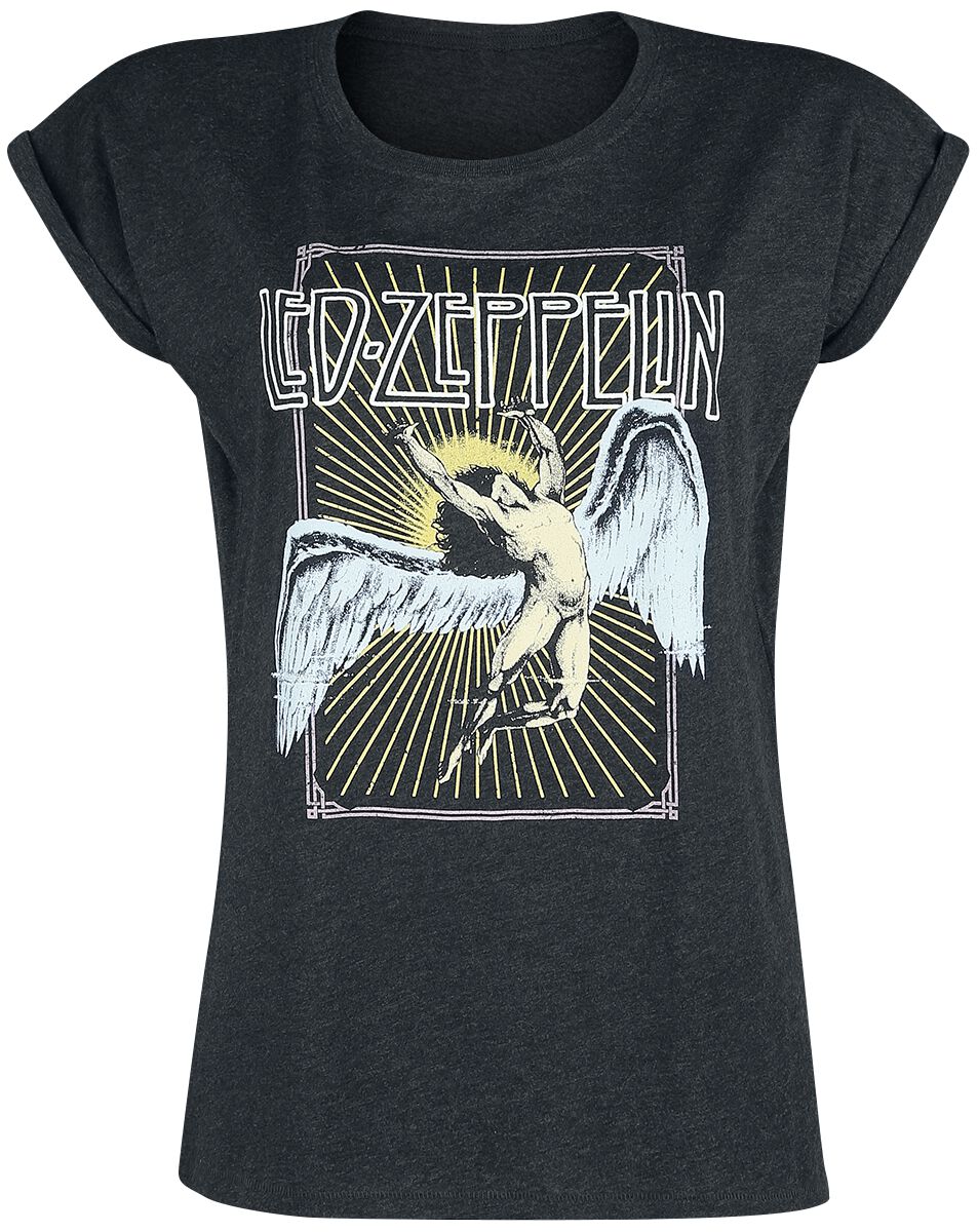 Led Zeppelin T-Shirt - Icarus Colour - S to XXL - for Women - charcoal - 60% cotton, 40% polyester T-Shirts Band Merchandise