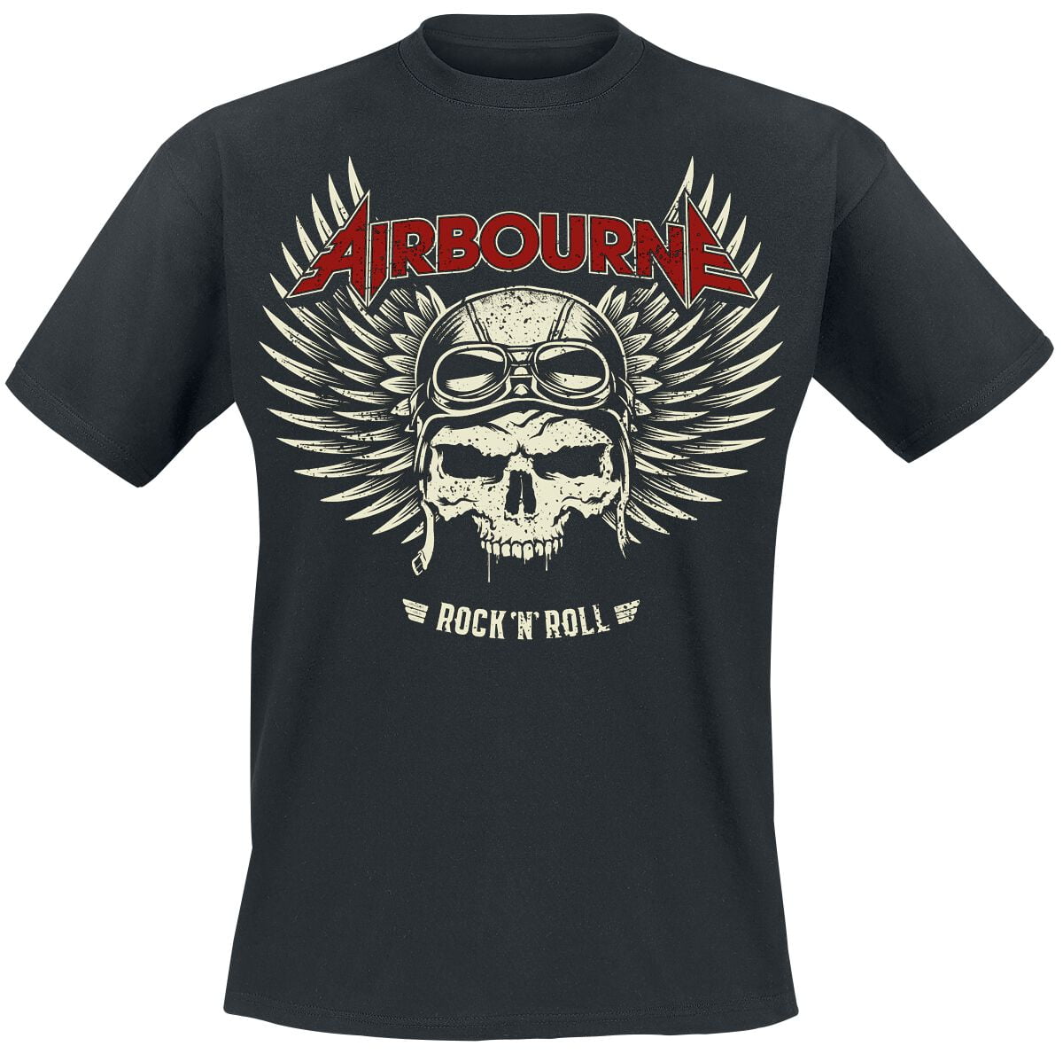 Airbourne T-Shirt - Red Logo Mono Scorch - S to XXL - for Men - black - 100% cotton T-Shirts Band Merchandise