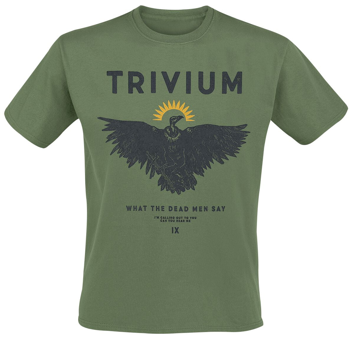 Trivium T-Shirt - Vulture - S to XXL - for Men - olive - 100% cotton T-Shirts Band Merchandise