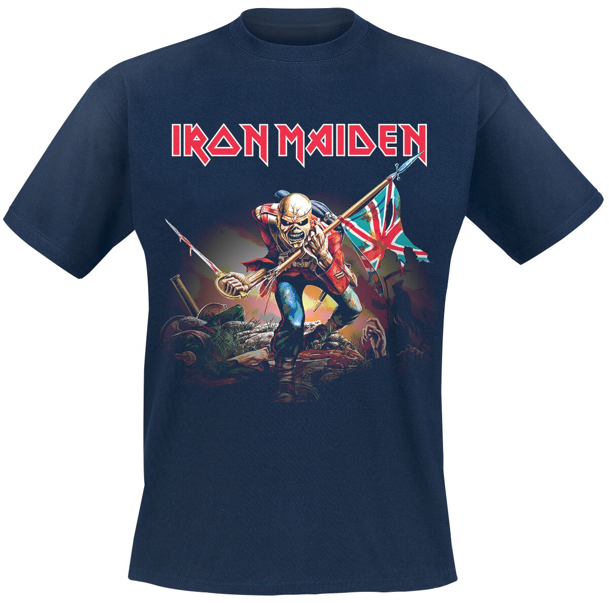 Iron Maiden T-Shirt - Trooper - S to XXL - for Men - navy - 100% cotton T-Shirts Band Merchandise