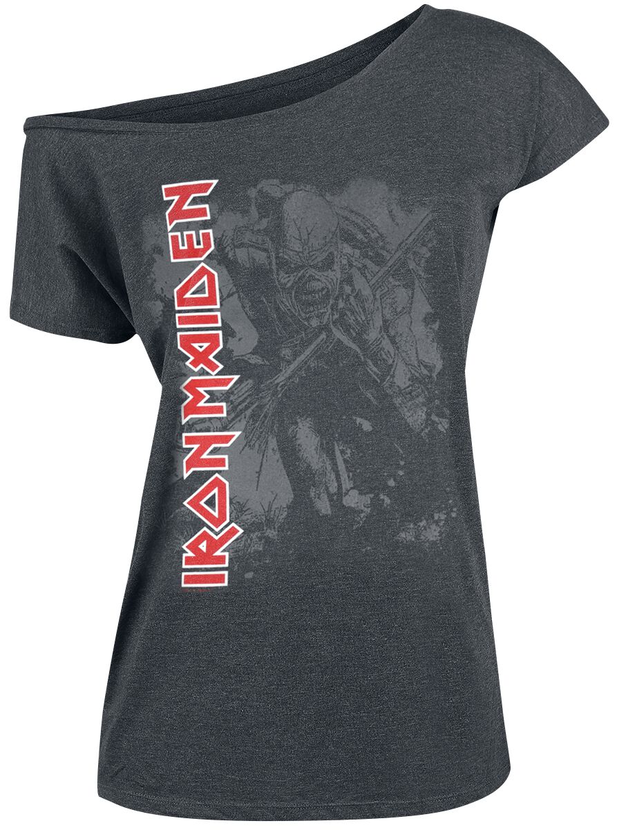 Iron Maiden T-Shirt - Trooper - S to XXL - for Women - mottled grey - 50% cotton, 50% polyester T-Shirts Band Merchandise