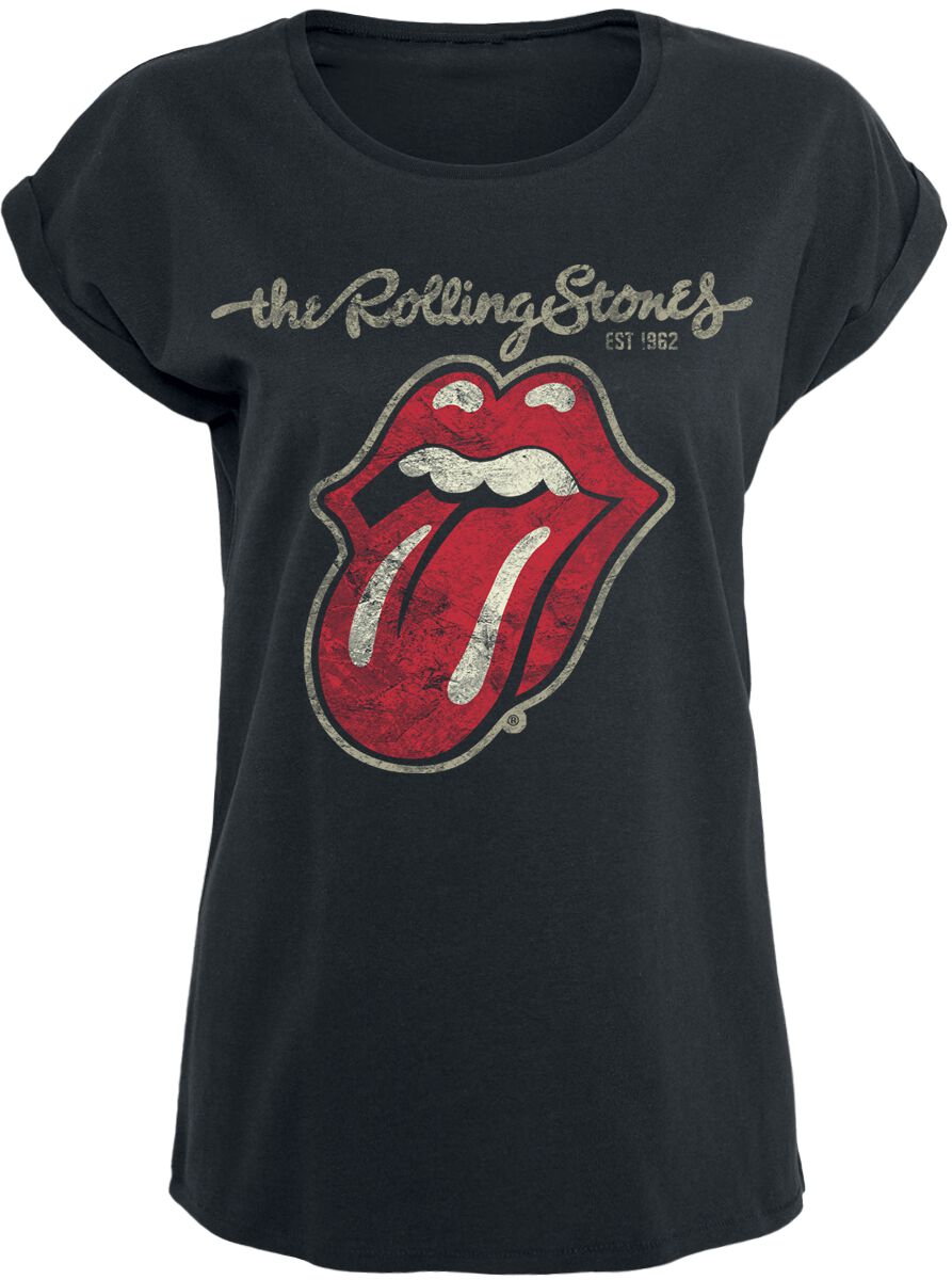 The Rolling Stones T-Shirt - Plastered Tongue - S to XXL - for Women - black - 100% cotton T-Shirts Band Merchandise