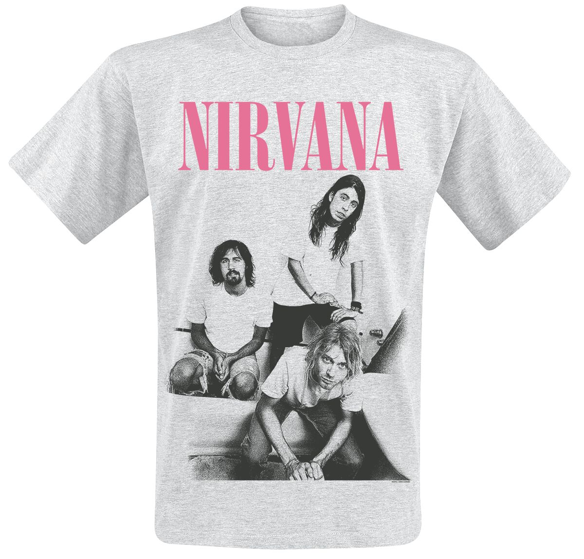 Nirvana T-Shirt - Bathroom Photo - S to XXL - for Men - mottled grey - 90% cotton, 10% polyester T-Shirts Band Merchandise