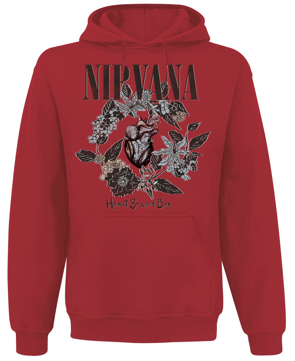 Nirvana Hooded sweater - Heart Shaped Box - S to XXL - for Men - red - 80% cotton, 20% polyester Hooded sweaters & -jackets Band Merchandise