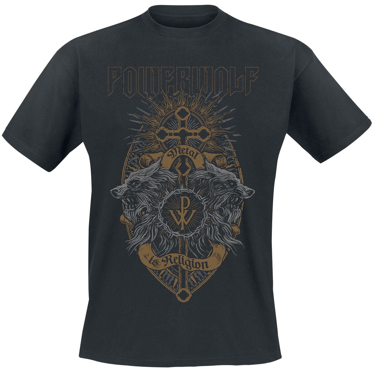 Powerwolf T-Shirt - Crest Wolves - S to XXL - for Men - black - 100% cotton T-Shirts Band Merchandise