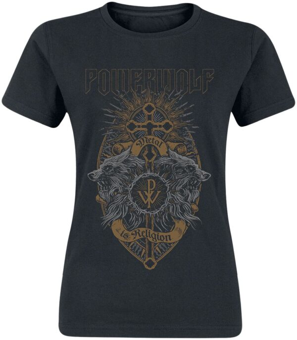 Powerwolf T-Shirt - Crest Wolves - S to XXL - for Women - black - 100% cotton T-Shirts Band Merchandise - Image 1