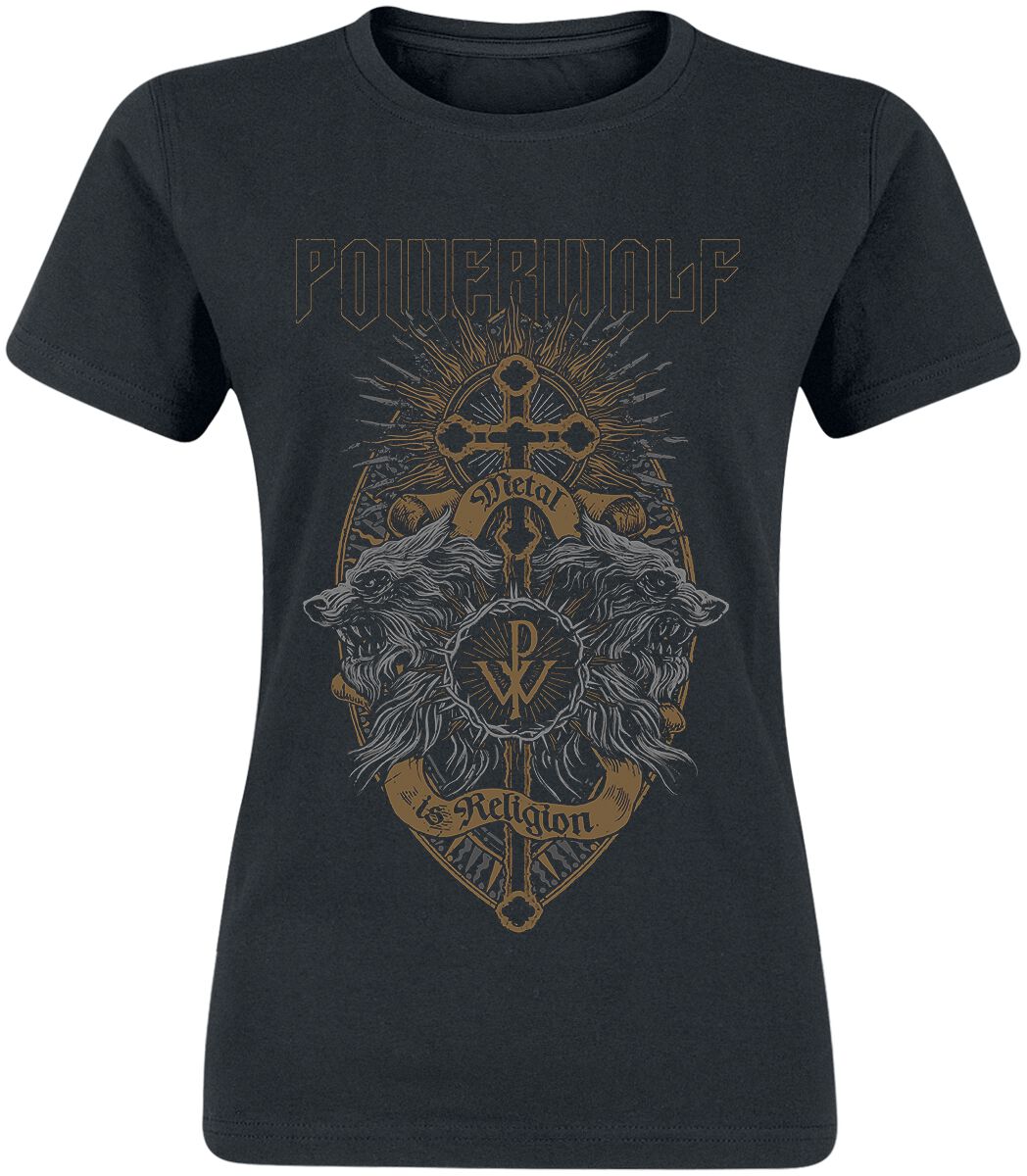 Powerwolf T-Shirt - Crest Wolves - S to XXL - for Women - black - 100% cotton T-Shirts Band Merchandise