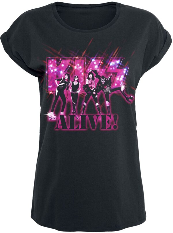 Kiss T-Shirt - Alive Pink Glitter - S to XXL - for Women - black - 100% cotton T-Shirts Band Merchandise - Image 1