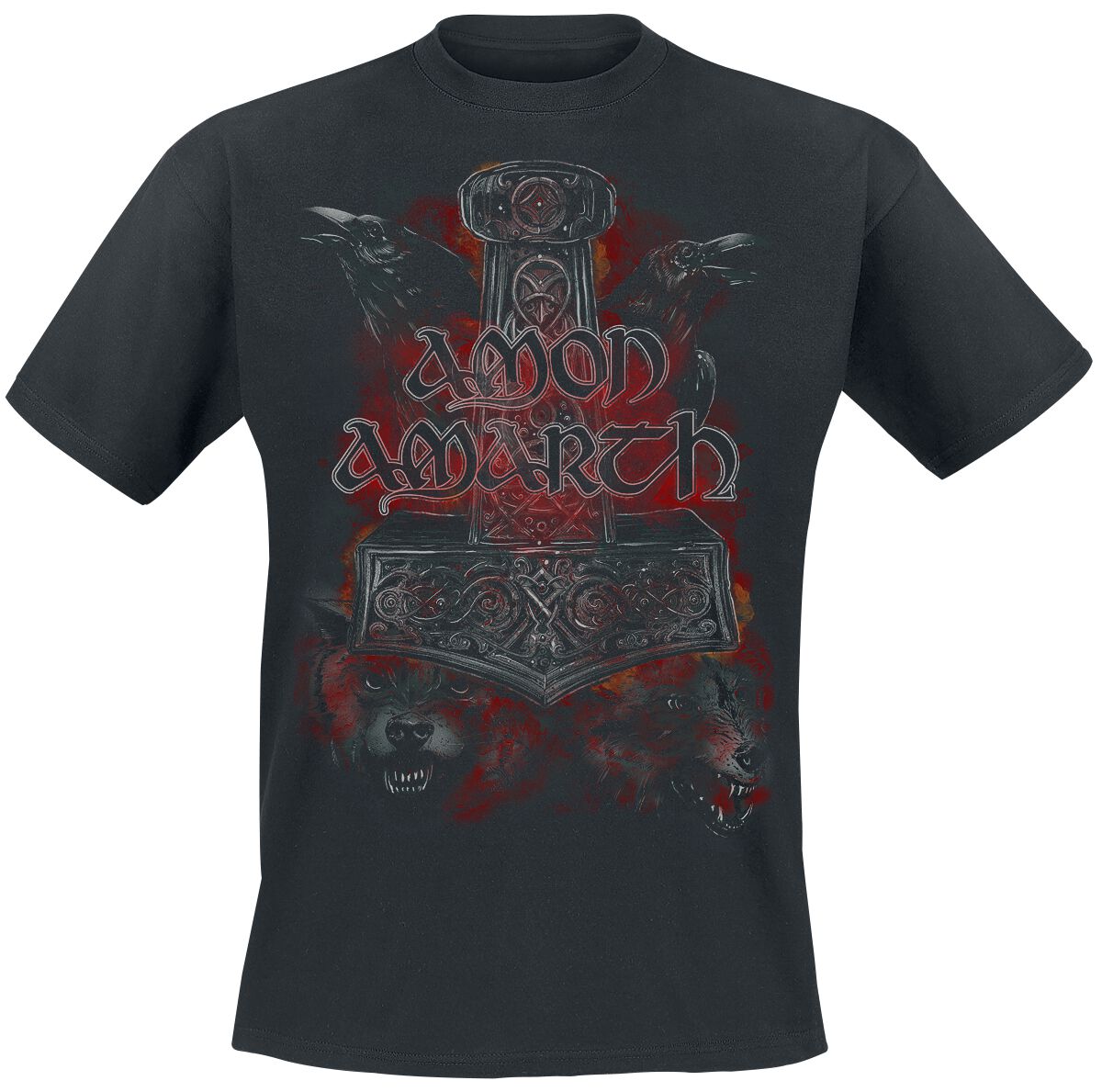 Amon Amarth T-Shirt - Crows And Wolves - S to 5XL - for Men - black - 100% cotton T-Shirts Band Merchandise