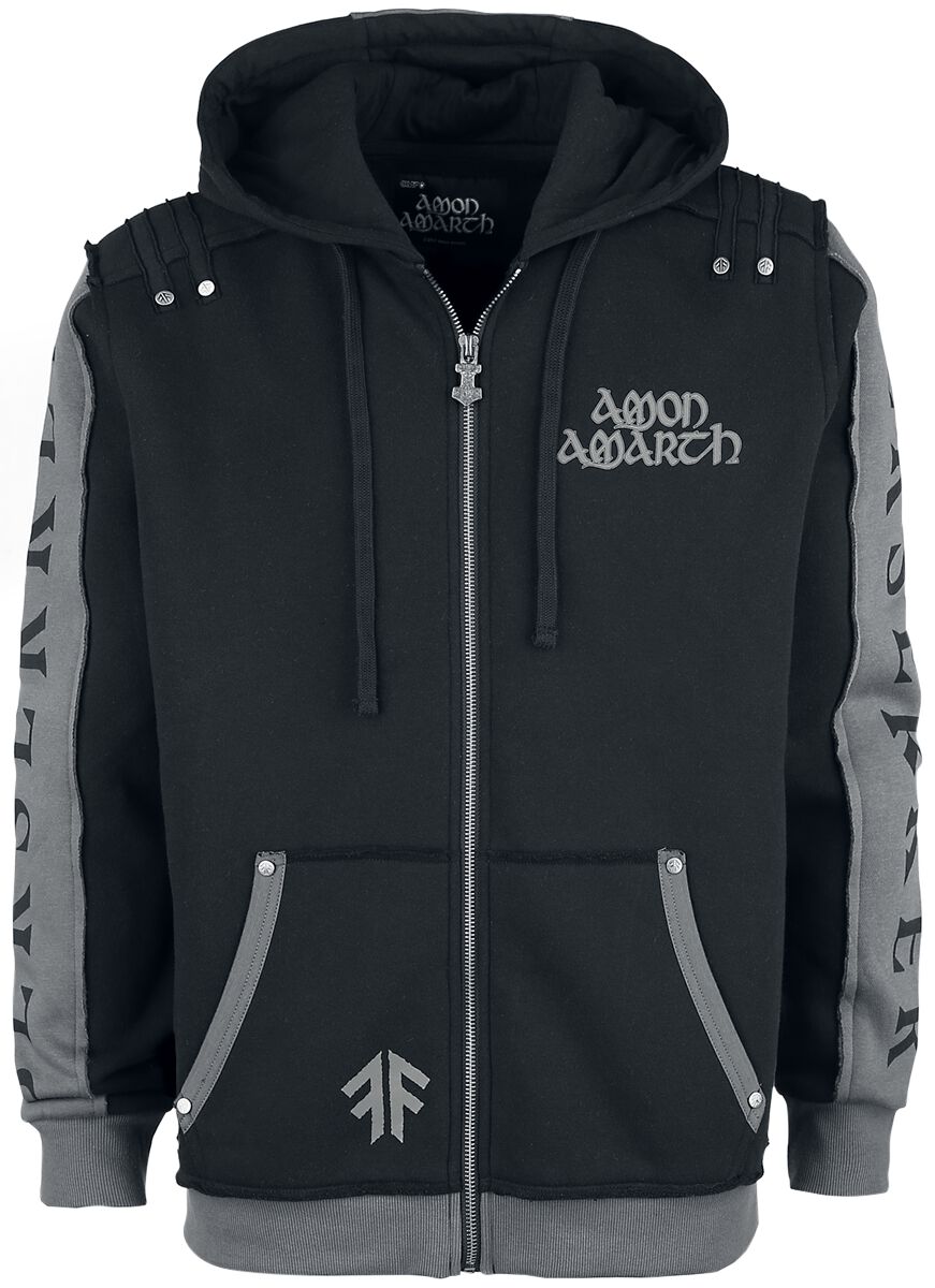 Amon Amarth Hooded zip - EMP Signature Collection - S to 4XL - for Men - black - 70% cotton, 30% polyester Hooded sweaters & -jackets Band Merchandise