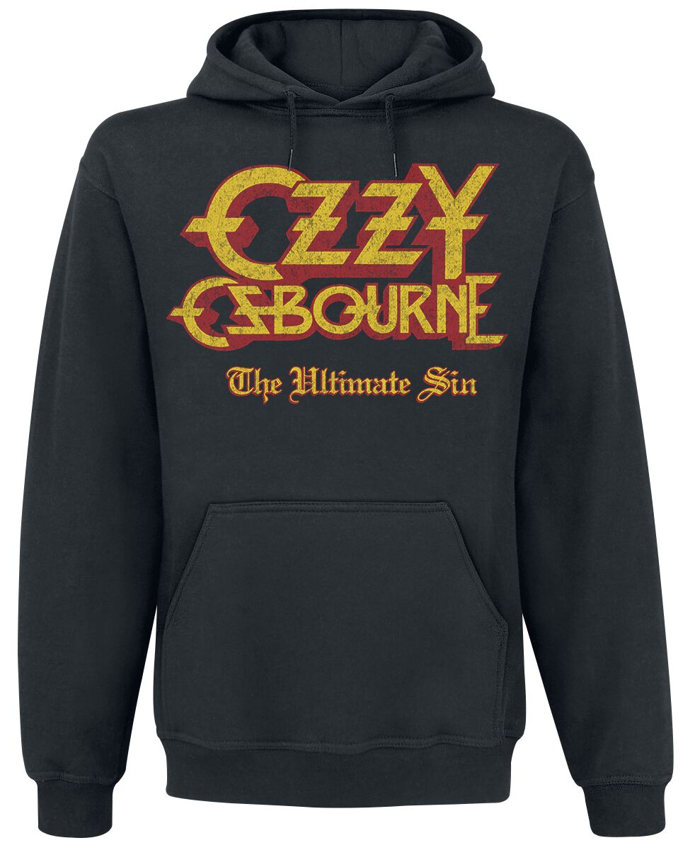 Ozzy Osbourne Hooded sweater - Ultimate Sin Vintage Tour - S to XL - for Men - black - 50% cotton, 50% polyester Hooded sweaters & -jackets Band Merchandise