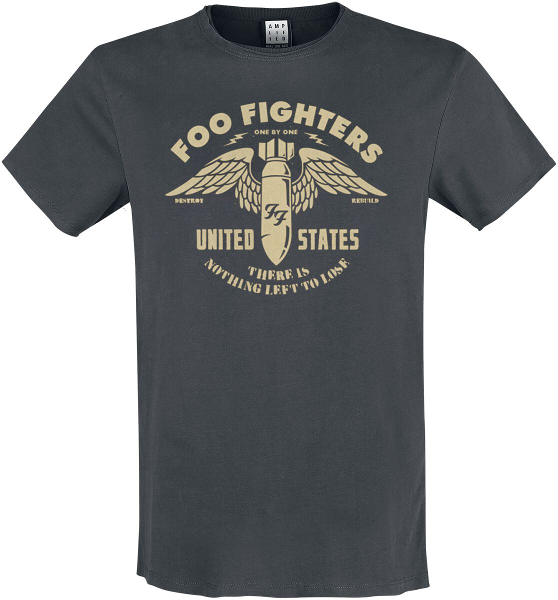 Foo Fighters T-Shirt - Amplified Collection - One By One - S to 3XL - for Men - charcoal - 100% cotton T-Shirts Band Merchandise