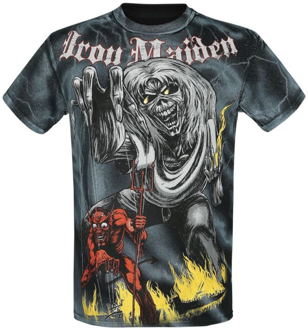 Iron Maiden T-Shirt - Sketched Number Of The Beast Allover - S to XXL - for Men - Allover - 100% cotton T-Shirts Band Merchandise - Image 1
