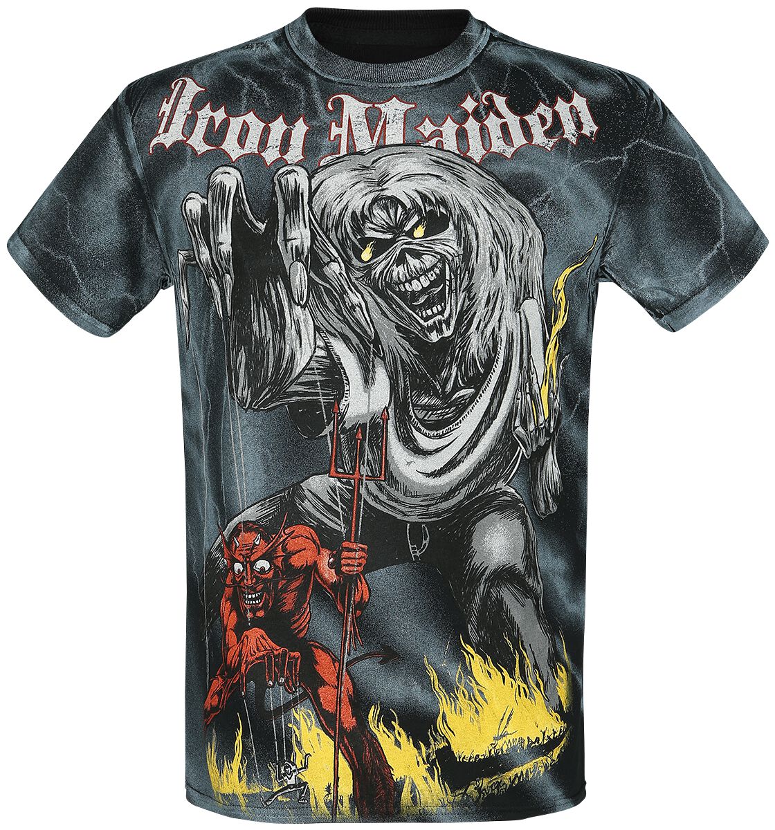 Iron Maiden T-Shirt - Sketched Number Of The Beast Allover - S to XXL - for Men - Allover - 100% cotton T-Shirts Band Merchandise