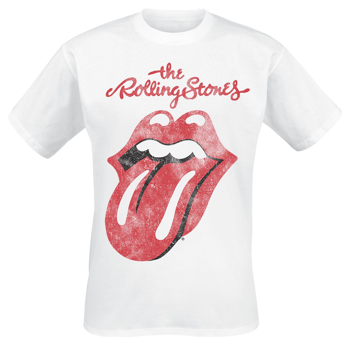 The Rolling Stones T-Shirt - Classic Tongue - S to XXL - for Men - white - 100% cotton T-Shirts Band Merchandise