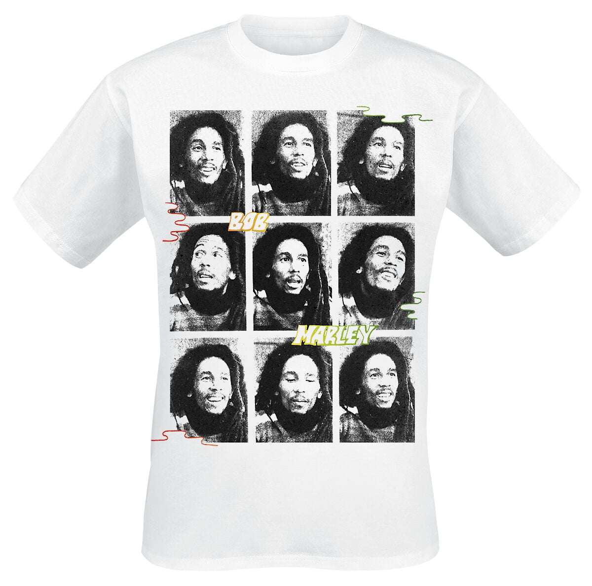 Bob Marley T-Shirt - Photo Collage - S to XXL - for Men - white - 100% cotton T-Shirts Band Merchandise