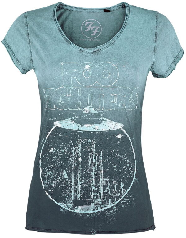 Foo Fighters T-Shirt - Outer Calipo - S to XXL - for Women - petrol - 100% cotton T-Shirts Band Merchandise - Image 1