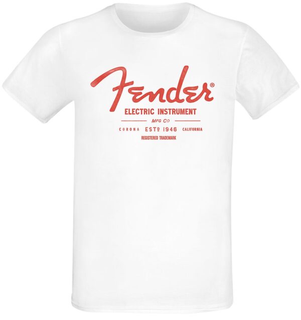 Fender T-Shirt - Electric Instrument - S to XXL - for Men - white - 100% cotton T-Shirts Band Merchandise