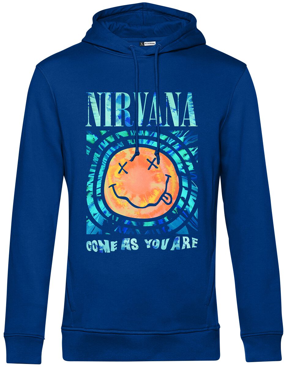 Nirvana Hooded sweater - Abstract Water - S to XL - for Men - blue - 80% cotton (organic), 20% polyester (recycled) Hooded sweaters & -jackets Band Merchandise