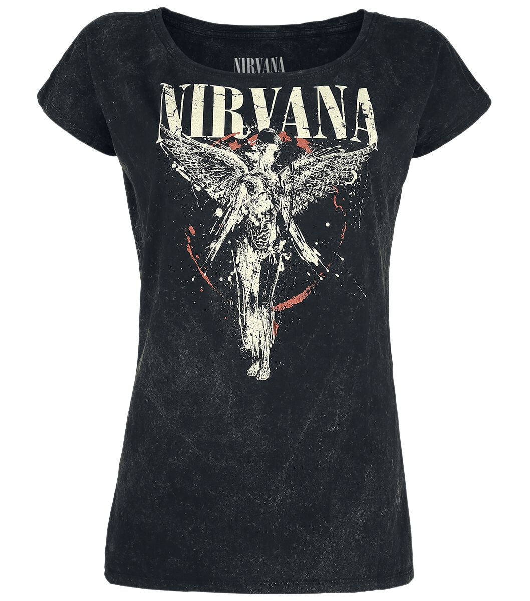 Nirvana T-Shirt - Angel - S to 3XL - for Women - charcoal - 100% cotton T-Shirts Band Merchandise