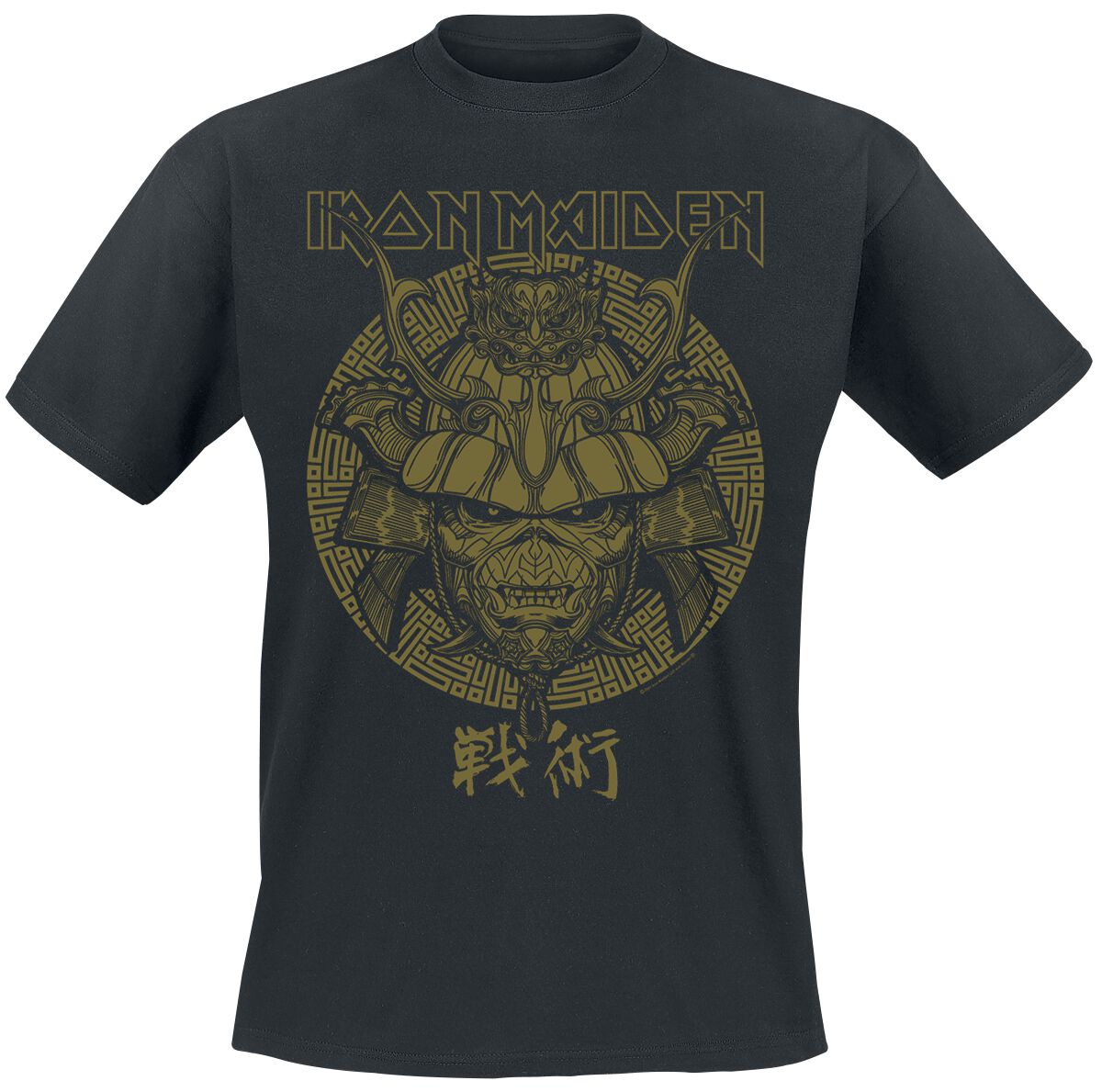 Iron Maiden T-Shirt - Samurai Eddie Gold Graphic - M to XXL - for Men - black - 100% cotton T-Shirts Band Merchandise