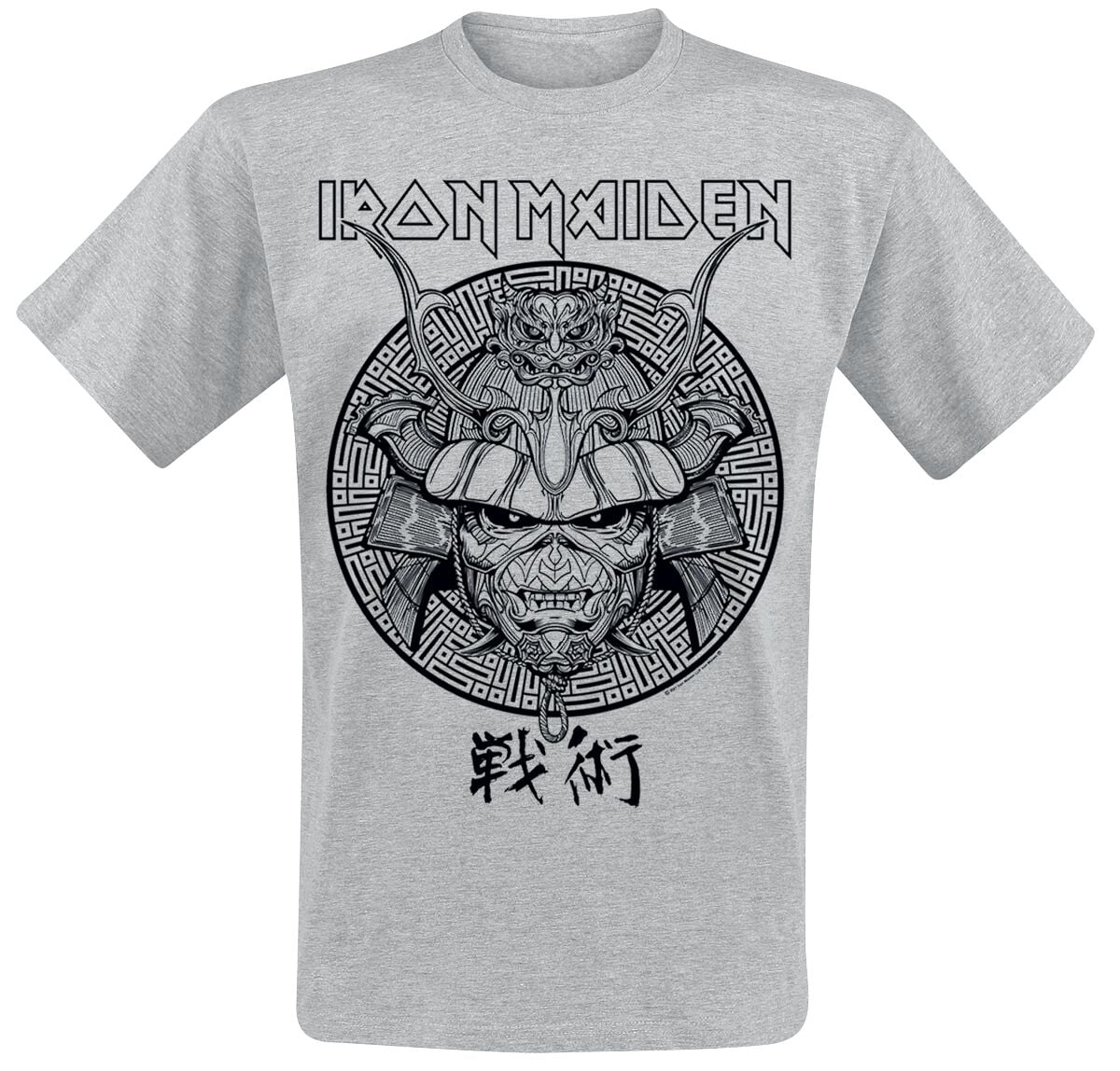 Iron Maiden T-Shirt - Samurai Eddie Black Graphic - S to XXL - for Men - grey - 100% cotton T-Shirts Band Merchandise