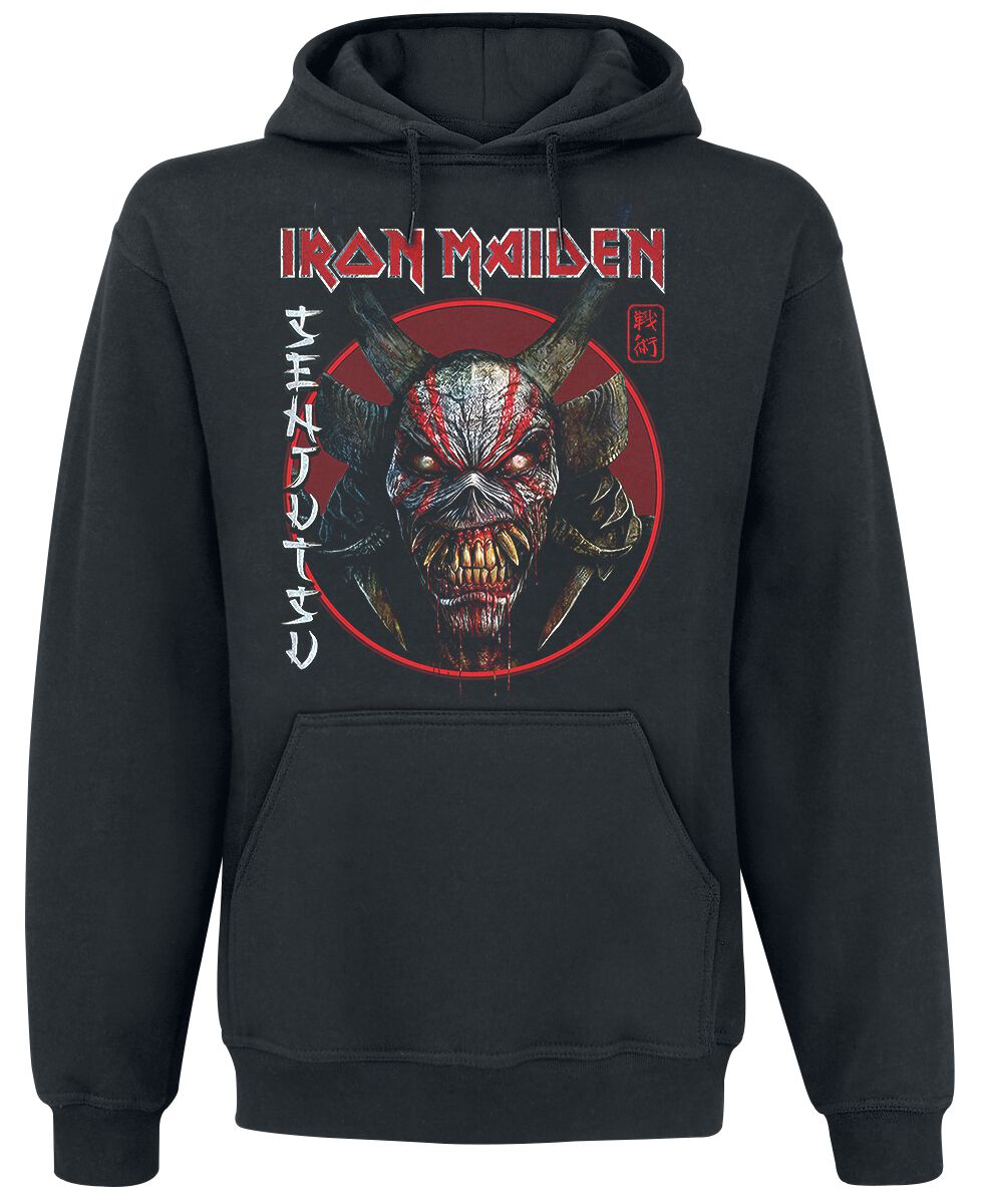 Iron Maiden Hooded sweater - Senjutsu Eddie Face Circle - L to XL - for Men - black - 50% cotton, 50% polyester Hooded sweaters & -jackets Band Merchandise