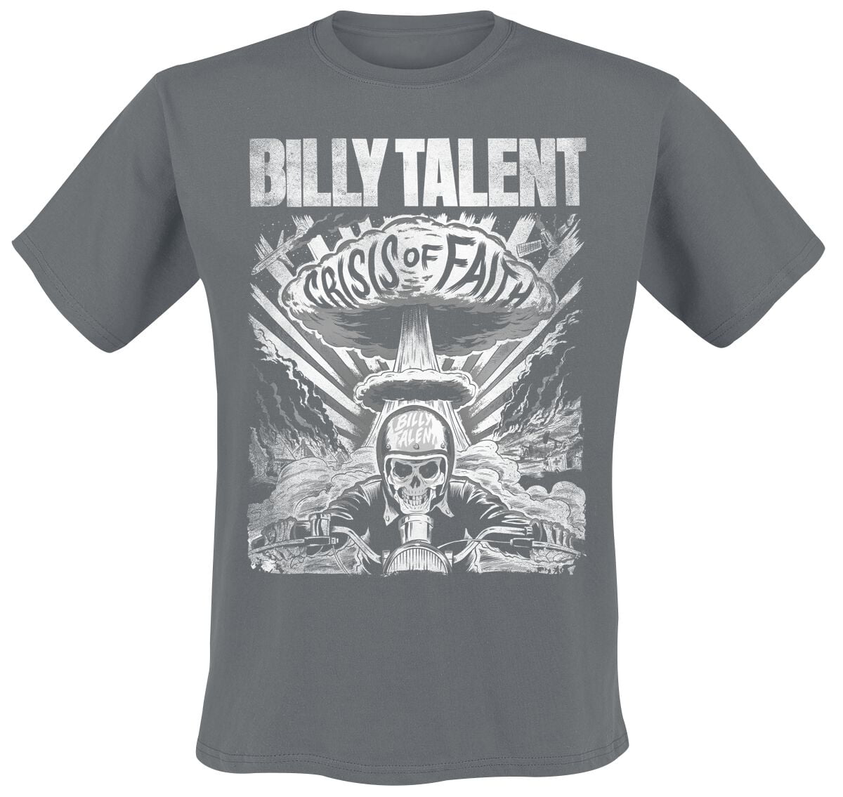 Billy Talent T-Shirt - Crisis Of Faith Cover Distressed - S to XXL - for Men - charcoal - 100% cotton T-Shirts Band Merchandise