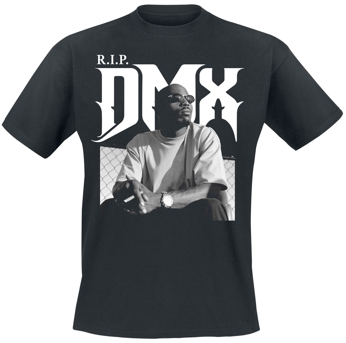 DMX T-Shirt - RIP Fence - S to XXL - for Men - black - 100% cotton T-Shirts Band Merchandise