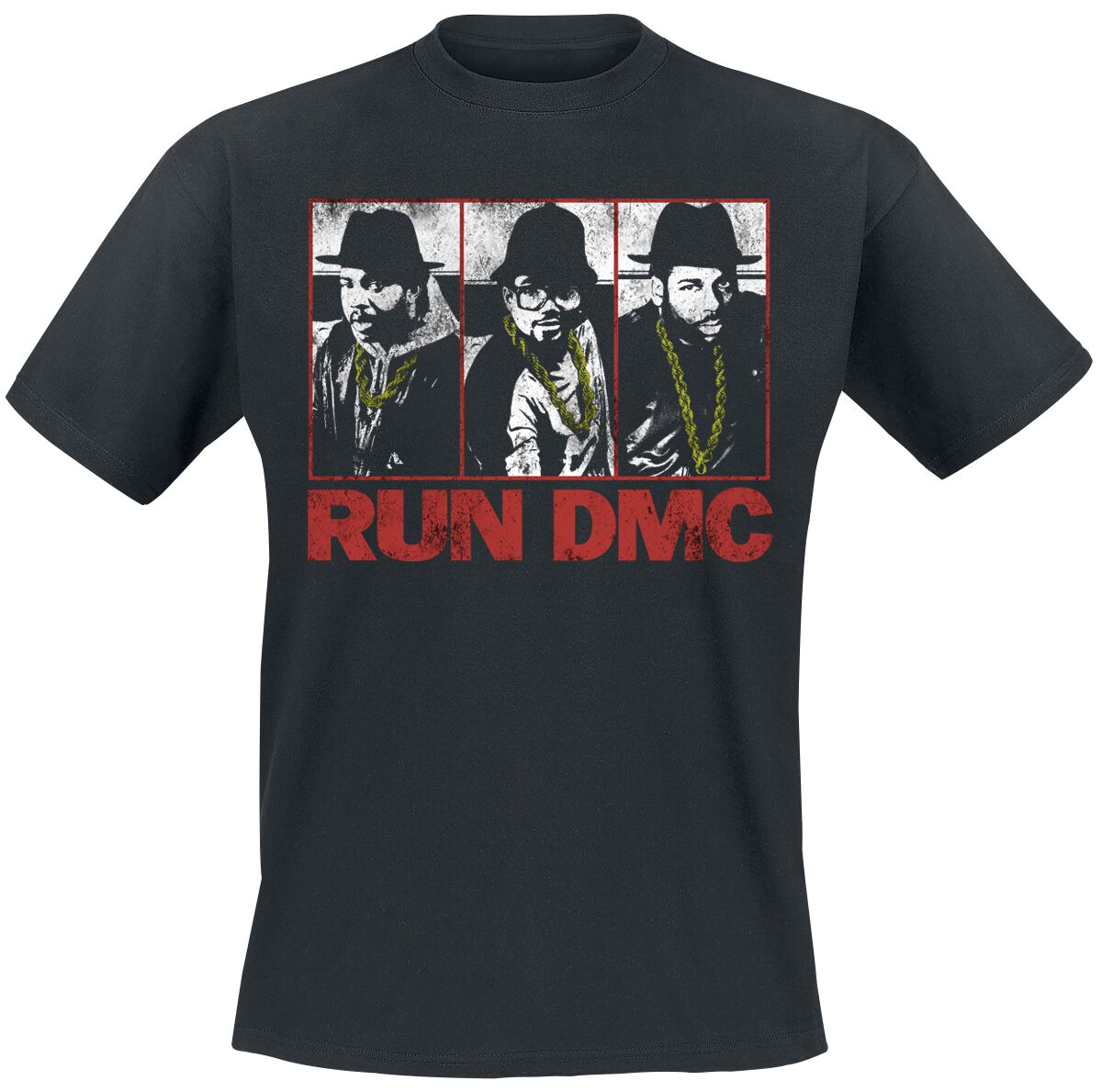 Run DMC T-Shirt - Photo Poster - S to L - for Men - black - 100% cotton T-Shirts Band Merchandise