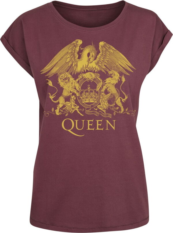 Queen T-Shirt - Classic Crest - XS to XL - for Women - burgundy - 100% cotton T-Shirts Band Merchandise - Image 1