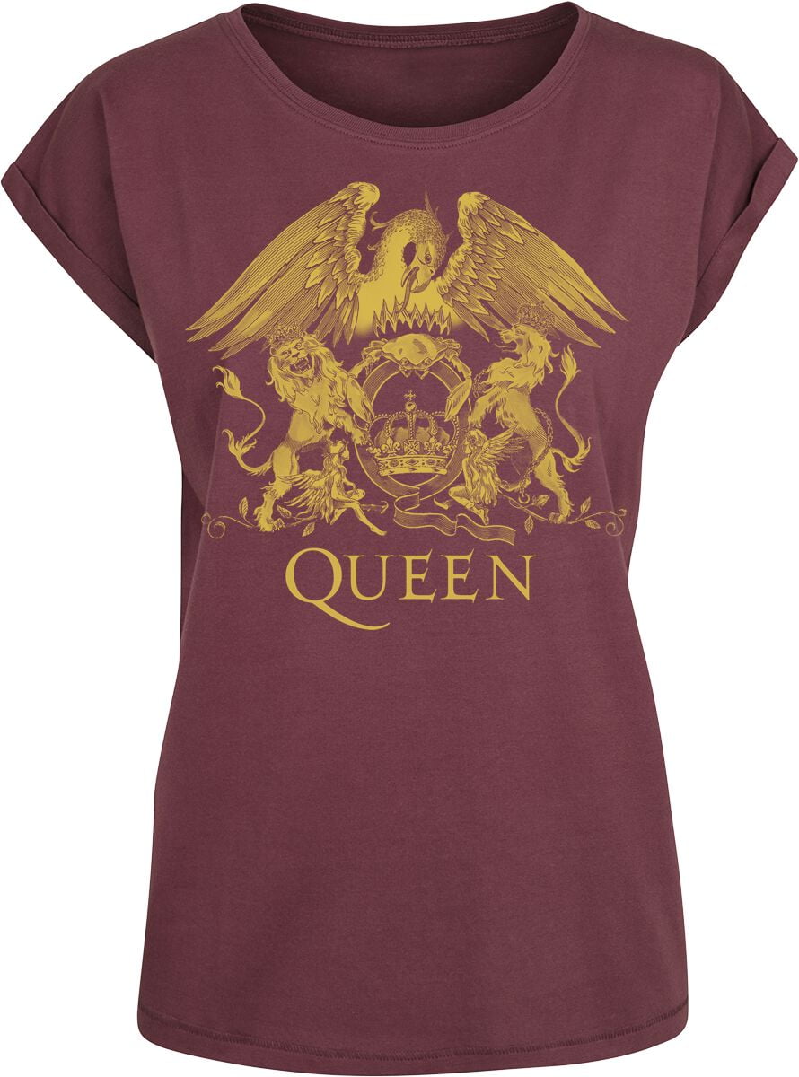 Queen T-Shirt - Classic Crest - XS to XL - for Women - burgundy - 100% cotton T-Shirts Band Merchandise