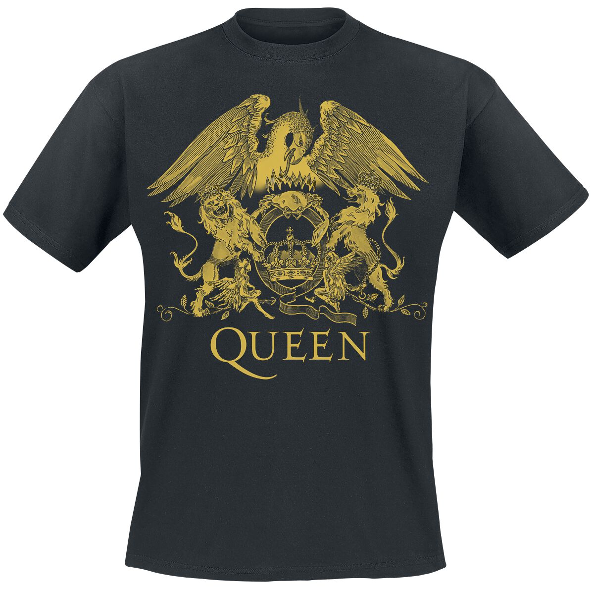 Queen T-Shirt - Classic Crest - S to 3XL - for Men - black - 100% cotton T-Shirts Band Merchandise