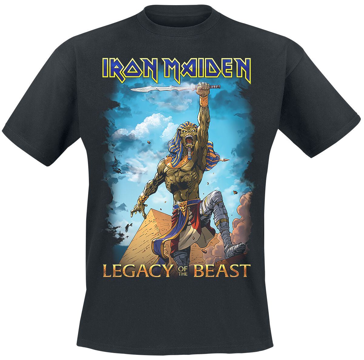 Iron Maiden T-Shirt - Pharaoh - S to 4XL - for Men - black - 100% cotton T-Shirts Band Merchandise