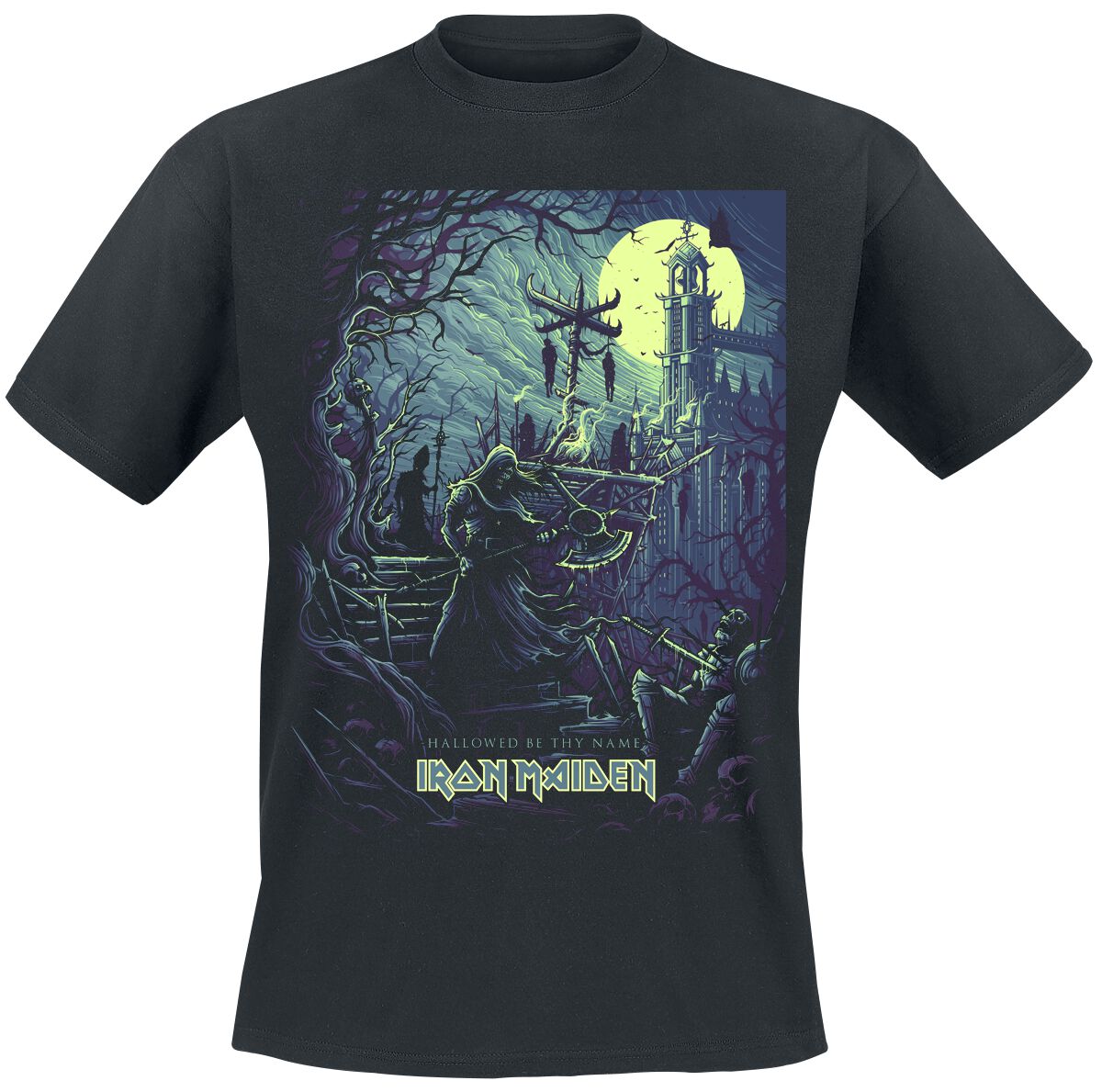 Iron Maiden T-Shirt - Hallowed Be Thy Name - S to XXL - for Men - black - 100% cotton T-Shirts Band Merchandise