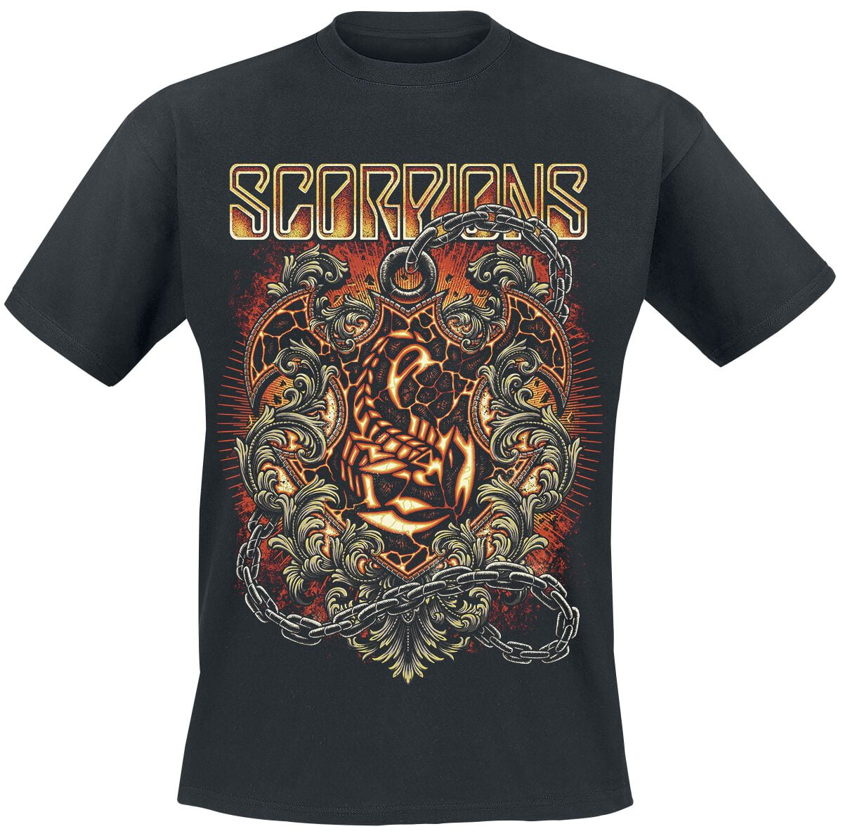 Scorpions T-Shirt - Crest In Chains - M to 3XL - for Men - black - 100% cotton T-Shirts Band Merchandise