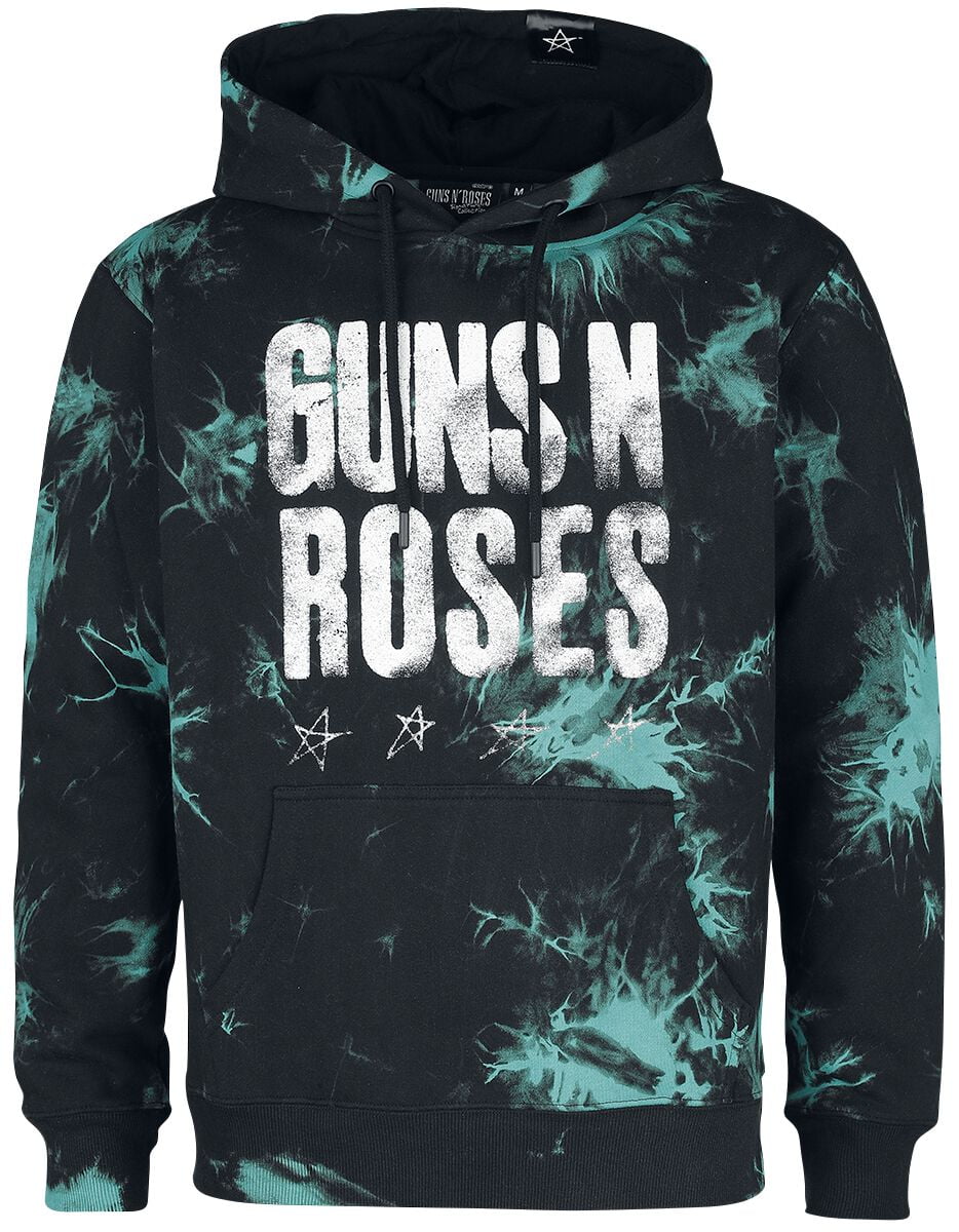 Guns N' Roses Hooded sweater - EMP Signature Collection - S to L - for Men - black-turquoise - 70% cotton, 30% polyester Hooded sweaters & -jackets Band Merchandise