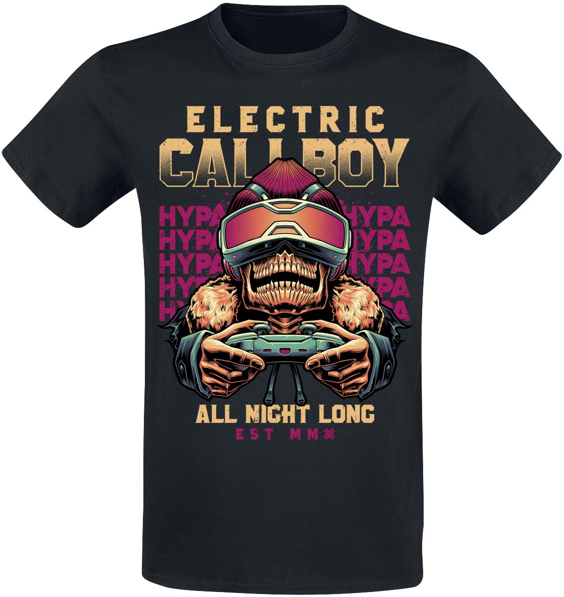 Electric Callboy T-Shirt - All Night Long - S to 3XL - for Men - black - 100% cotton T-Shirts Band Merchandise