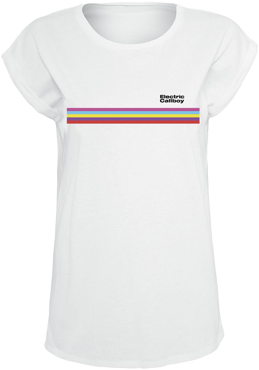 Electric Callboy T-Shirt - Stripe - XS to XXL - for Women - white - 100% cotton T-Shirts Band Merchandise