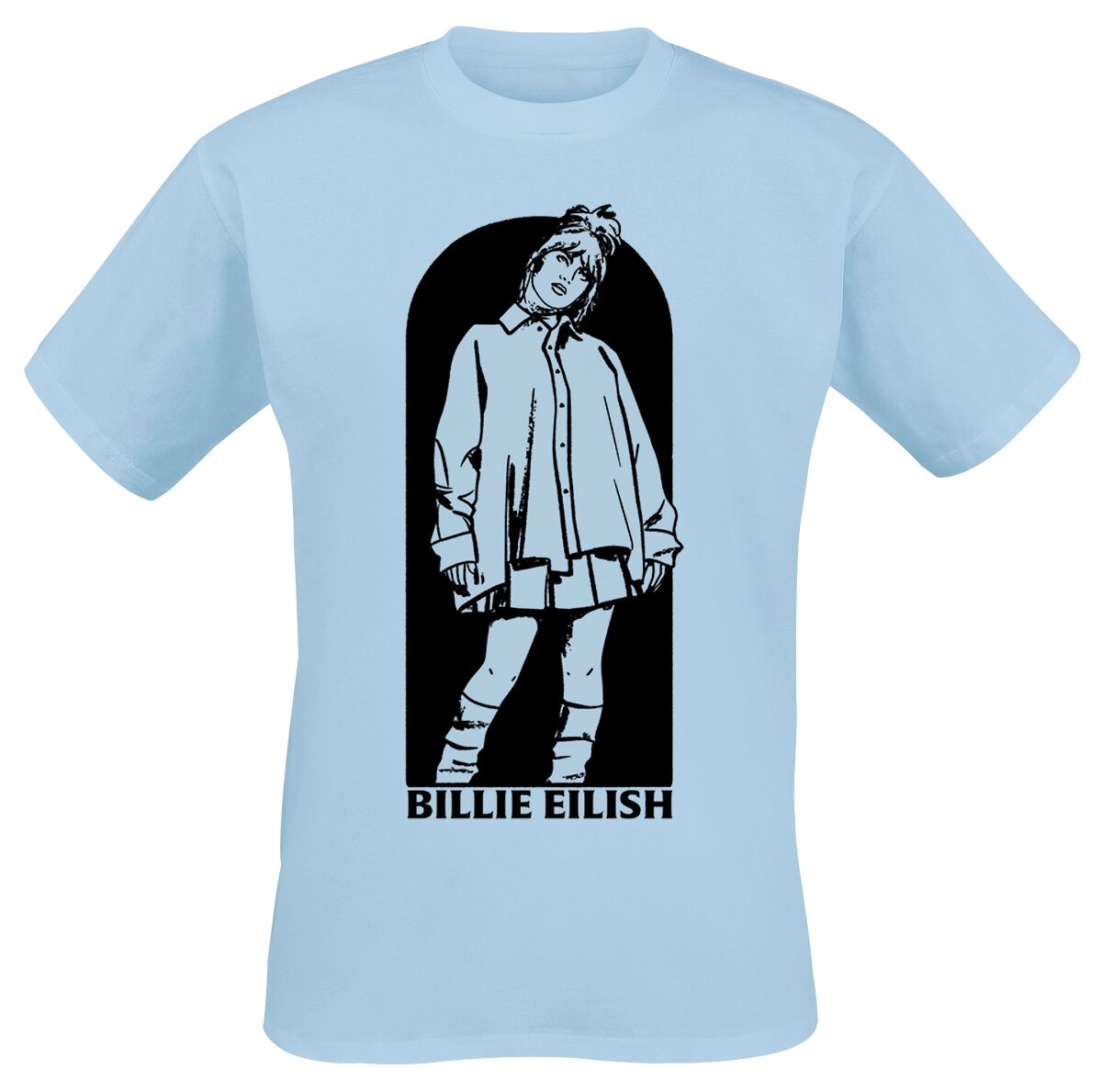 Billie Eilish T-Shirt - Doorway - S to XL - for Men - light blue - 100% cotton T-Shirts Band Merchandise